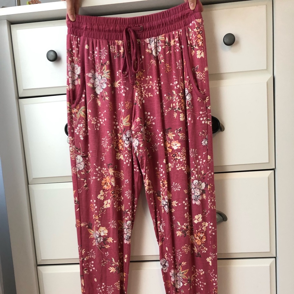 Pink Floral Jogger Pants